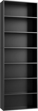 FACBOTALL 82" Tall Bookshelf, 7-Tier Open Shelves Bookcase, Freestanding Display Storage Shelves, Tall Bookcase Home Decor Furniture for Home Office, Living Room, Bedroom, Black - Image 8