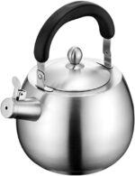 Heavy Duty Tea Kettle Stovetop Whistling Teakettle Teapot,seamless bottom, Stainless Steel 304, Brushed finish (4L) - Image 2
