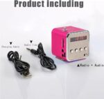 Eboxer Portable Mini Speaker Music Player FM Radio Stereo Speaker Support TF Card and U Disk, Brief Design, Perfect Mini Speaker for Room Bike Car for Phone/Tablet/Computer (Rose Red) - Image 6