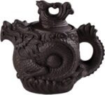 Authentic Yixing Teapot Dragon and Phoenix Tea Pot Big Capacity Purple Clay Tea Set Kettle Kung Fu Teapot (Black) - Image 2
