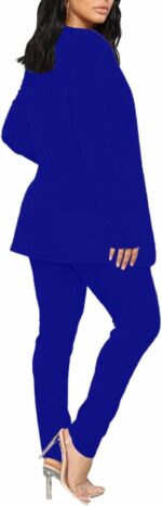 Tcremisa Women's Casual Pants Suit 2 Piece Business Outfits Solid Long Sleeve Blazer and Pencil Pant Sets - Image 5