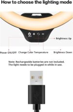 Sensyne 10'' Ring Light with 50'' Extendable Tripod Stand, LED Circle Lights with Phone Holder for Live Stream/Makeup/YouTube Video/TikTok, Compatible with All Phones - Image 9