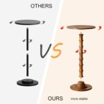 Round Side Table, Modern Drink Table for Small Spaces, Small End Table with Solid Wood Leg for Living Room, Bedroom, Corners, and Office (Rustic Brown) - Image 5