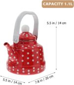 Cabilock Enamel Tea Kettle - Stovetop Teapot with Handle, 1.1 Quart Fast Heating Hot Water Pot for Gas, Induction, Electric, Farmhouse Kitchen Decoration (No Whistling) - Image 3