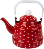 Cabilock Enamel Tea Kettle - Stovetop Teapot with Handle, 1.1 Quart Fast Heating Hot Water Pot for Gas, Induction, Electric, Farmhouse Kitchen Decoration (No Whistling) - Image 2