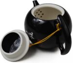 Porcelain Teapot, 10oz Small Tea Pot Xishi Chinese Gongfu Tea Set Ceramic Kettle Black (Teapot) - Image 10