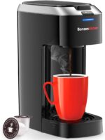 Bonsenkitchen Single Serve Coffee Maker, Coffee Brewer for K Cup Capsule, Fast Brewing Coffee Machine, Space Saving Design, 6 to 14oz Brew Size, Fits 6.6" Travel Mugs, Silver - Image 2