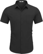 COOFANDY Men's Short Sleeve Casual Button Down Shirt Business Untucked Dress Shirts with Pocket - Image 3
