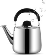 Tea Kettle,Whistling Tea kettle for Stove Top,4 QT Stainless Steel Teapot,Induction Tea Kettle Pot for Stovetop (3.8 L,Silver) - Image 2