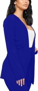Tcremisa Women's Casual Pants Suit 2 Piece Business Outfits Solid Long Sleeve Blazer and Pencil Pant Sets - Image 4