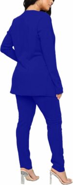 Tcremisa Women's Casual Pants Suit 2 Piece Business Outfits Solid Long Sleeve Blazer and Pencil Pant Sets - Image 6