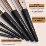 MAGEFY Makeup Brushes, 22 Pcs Professional Premium Synthetic Makeup Brush Set with Case, Foundation Eyeshadow Brush Travel Make up Brushes Set (Blackgold) - Image 5