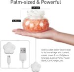 Essential Oil Diffusers Aromatherapy Diffuser: Vyaime Salt Lamp Diffuser for Home Bedroom Office, Pink Crystal Himalayan Cute Lotus Auto Shut-Off 7 Colors LED Night Light - V1103 - Image 7