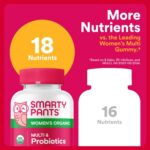 SmartyPants Organic Women's Multivitamin Gummies: Biotin, Probiotics, Methylfolate, Omega 3 (ALA), Vitamin D3, C, Vitamin B12, B6, A, K & Zinc, Inositol, Gluten Free, 120 Count (30 Day Supply) - Image 6
