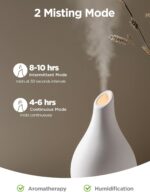 InnoGear Essential Oil Diffuser, 150ml Ceramic Diffuser Handcrafted Stone Aromatherapy Diffusers Ultrasonic Cool Mist Humidifier Vaporizer 2 Mist Modes Waterless for Home, White Vase-Shaped Ceramic - Image 4