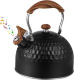 Tea Kettle Stovetop Whistling Teakettle Teapot, Stainless Steel, 2.5 L Black - Image 2