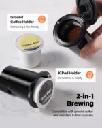 SHARDOR Hot & Iced Coffee Maker, K Cup Coffee Maker Compatible with Ground Coffee, Single Serve Coffee Machine with Bold Setting, Reusable Filter, Travel Mug Friendly, Compact Design, Red - Image 4