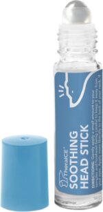TheraICE Soothing Head Stick 10 ml (.33-Oz) Essential Oil Roll on Aromatherapy: Peppermint, Spearmint, Lavender, Chamomile, Rosemary, Eucalyptus. Metal Roller. USA Made - Image 2