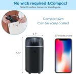 Car Diffuser Humidifier USB Aromatherapy Essential Oil Air Freshener USB Cool Mist Mini Portable Diffuser for Car Home Office Bedroom (Black) - Image 4