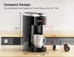 Bonsenkitchen Single Serve Coffee Maker, Coffee Brewer for K Cup Capsule, Fast Brewing Coffee Machine, Space Saving Design, 6 to 14oz Brew Size, Fits 6.6" Travel Mugs, Silver - Image 7