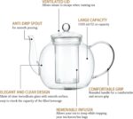 Glass Teapot Set with 4 Teacups, 1500 ml/50 oz Tea Pot with Infusers for Loose Tea and Flower Tea, Stovetop and Microwave Safe Borosilicate Glass Tea Kettle, Tea Gift Sets for Tea Lovers - Image 4