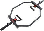 Sunny Health & Fitness Strength Training Olympic Hex Bar Barbell, High Load Capacity, Swivel Handles, Safety Clips, Knurled Handles for Deadlifts, Shoulder Presses, Shrugs, Back Rows, Weightlifting - Image 2
