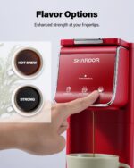 SHARDOR Hot & Iced Coffee Maker, K Cup Coffee Maker Compatible with Ground Coffee, Single Serve Coffee Machine with Bold Setting, Reusable Filter, Travel Mug Friendly, Compact Design, Red - Image 5
