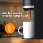 Small Single Serve Coffee Maker for K Cup and Grounds, Fast Brew One Cup Coffee Machine with 12 Oz Reservoir, Compact Size for Home Office RV and Travel, Black - Image 5