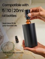 Waterless Essential Oil Diffuser, Rechargeable Scent Diffusers with 3 Mist Levels & Timers, Portable Aromatherapy Diffuser for Home Car Room Studio Office, Black Metal - Image 7