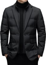 JEsilunmaMY Men's Suit Collar Insulated Puffer Jacket Winter Thermal Business Blazer Down Coats Windproof Padded Puffy Coat - Image 2