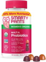SmartyPants Organic Women's Multivitamin Gummies: Biotin, Probiotics, Methylfolate, Omega 3 (ALA), Vitamin D3, C, Vitamin B12, B6, A, K & Zinc, Inositol, Gluten Free, 120 Count (30 Day Supply) - Image 2