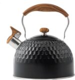 Tea Kettle Stovetop Whistling Teakettle Teapot, Stainless Steel, 2.5 L Black - Image 3