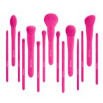 Makeup Brush Set, 15 Piece Quality Makeup Brushes, Premium Synthetic Make Up Brushes for Foundation Powder Blush Highlighter Concealer Makeup Brush Kit for Travel, Hot Pink - Image 2