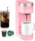 CHULUX Slim Single Serve Coffee Maker for K Pods, One Cup Coffee Maker Fits 7.3" Travel Mugs, Coffee Machine with 6 to 12oz Brew Sizes, Salmon Pink - Image 2