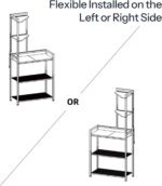 HOOBRO 5-Tier Corner Shelf Stand, Corner Shelf with LED Light, 56.3" Tall Corner Bookshelf, Display Rack Storage Organizer with Table, for Small Spaces, Living Room, Entryway, Black BB69DCJ01 - Image 9