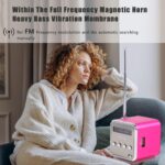 Eboxer Portable Mini Speaker Music Player FM Radio Stereo Speaker Support TF Card and U Disk, Brief Design, Perfect Mini Speaker for Room Bike Car for Phone/Tablet/Computer (Rose Red) - Image 4