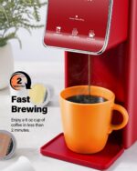 SHARDOR Hot & Iced Coffee Maker, K Cup Coffee Maker Compatible with Ground Coffee, Single Serve Coffee Machine with Bold Setting, Reusable Filter, Travel Mug Friendly, Compact Design, Red - Image 6