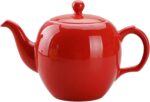Antique Ceramic Teapot Coffee Pot with Infuser, 400ml (1-2 cups) Small Porcelain Tea Pots for Loose Leaf Tea, with Removable Stainless Steel Strainer and Lid for Gift (Red) - Image 6