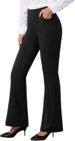 Womens Dress Pants Stretchy Work Pants Business Casual Slacks with 4 Pockets Pull On Office Trousers - Image 2