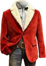 Christmas Suit for Men Slim Fit Lapel Corduroy Blazer Jacket Business Work Wedding Dress Tuxedo Xmas Holiday Sports Coat - Image 2