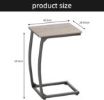 C-Shaped End-Table Set of 2 - Side Table for Couch,Curved Support Legs, Slide Under Couch Table for Sofa, TV Tray Table for Living Room Bedroom（Lvory） - Image 4
