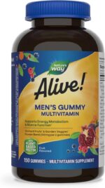 Nature's Way Alive! Men's Multivitamin Gummies, Supports Energy Metabolism*, Muscle Function*, Superfood Antioxidants(1), B-Vitamins, Vegetarian, Fruit Flavored, 150 Gummies (Packaging May Vary) - Image 2