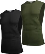 COOFANDY Men Workout Tank Top 2 Pack Gym Bodybuilding Sleeveless Muscle T Shirts - Image 3