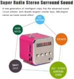 Eboxer Portable Mini Speaker Music Player FM Radio Stereo Speaker Support TF Card and U Disk, Brief Design, Perfect Mini Speaker for Room Bike Car for Phone/Tablet/Computer (Rose Red) - Image 3