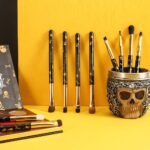 Docolor Eye Makeup Brushes 10Pcs Skull Printed Eyeshadow Makeup Brush Set Blending Concealer Eyebrow Eye Liners Premium Synthetic Eyeshadow Crease Brow Brush - Image 9