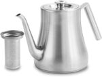68OZ/2000ML Stainless Steel Teapot with Removable Infuser, Stovetop Safe Tea Maker Water Kettle for Loose Leaf & Tea Bags, Silver - Image 2