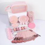 MAANGE Makeup Brush Set 49 Pcs Makeup Tool Set Premium Synthetic Foundation Powder Concealers Eye shadows Blush Makeup Brushes (Pink, 49 Piece Set) - Image 10