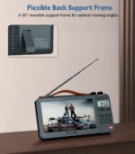 720P 7Inch Screen AM FM Movie Video Radio with Bluetooth Speaker, Rechargeable Digital Shortwave MP3 MP4 Player Radio, Support USB/Micro SD Card, Loud Speaker and Headphone Jack (NO TV) - Image 7
