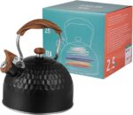 Tea Kettle Stovetop Whistling Teakettle Teapot, Stainless Steel, 2.5 L Black - Image 6