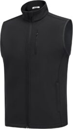 COOFANDY Mens Lightweight Softshell Vest Windproof Sleeveless Jacket Zip Up Fleece Lined Vest Outerwear for Golf Running - Image 3